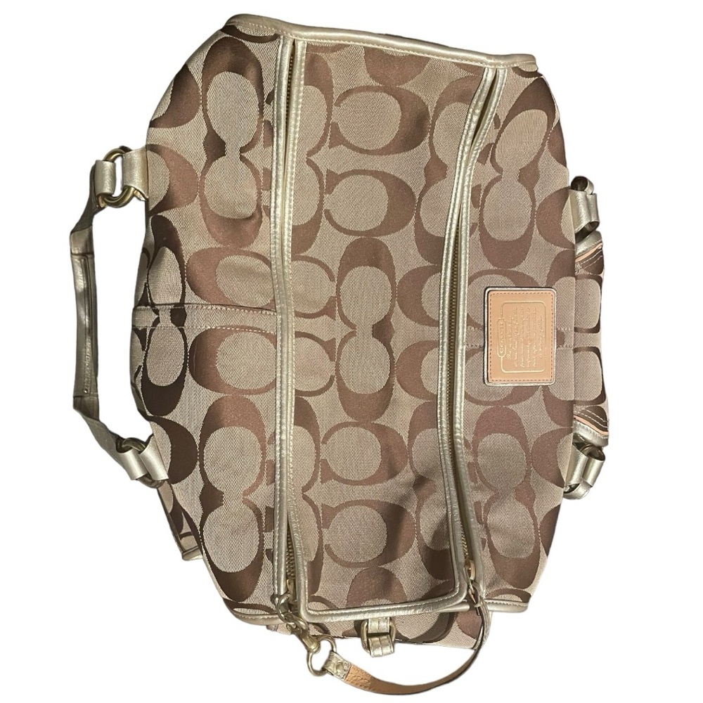 Coach Khaki Monogram Pet Carrier - Gold Leather Accents - Excellent Condition - Picture 7 of 15